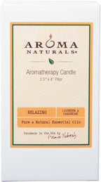 Aroma Naturals Lavender & Tangerine Essential Oil Scented Pillar Candle