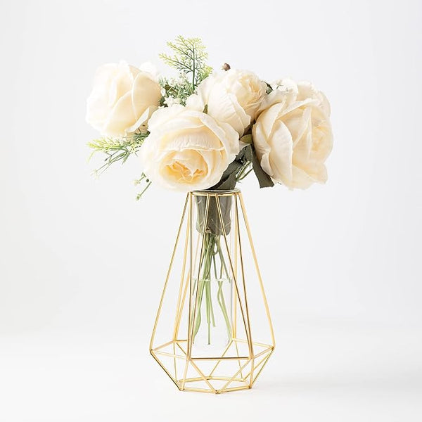 Gold Vase for Home Decor,Flower vase for Decor,Geometric vases for centerpieces